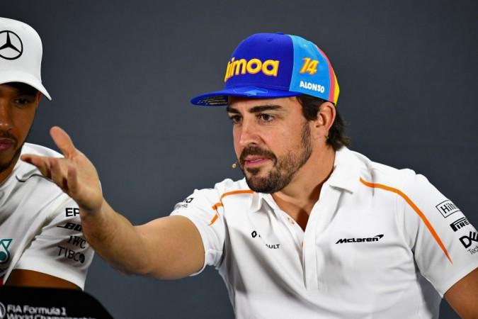 Fernando Alonso of Spain and McLaren F1 talks in the Drivers Press Conference Fernando Alonso