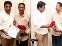 KTR with Padmasri Chintakindi Mallesham