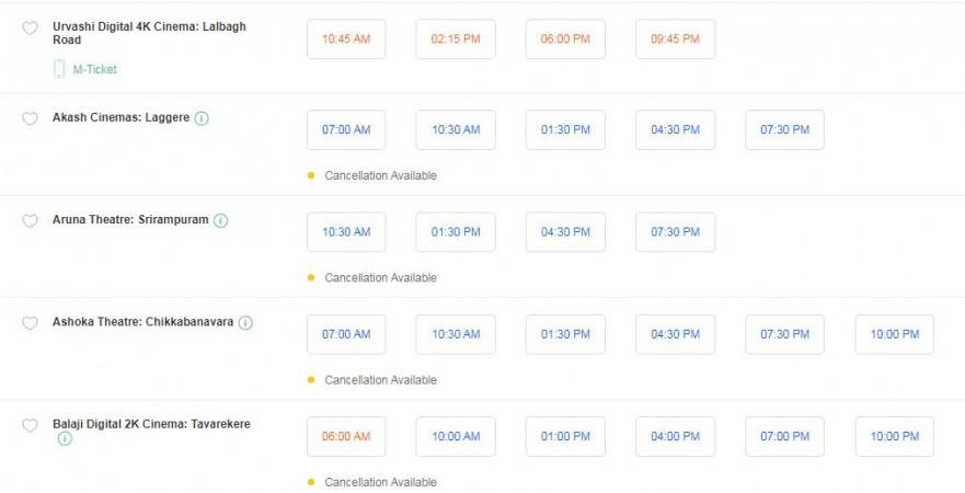 A screenshot taken by Book My Show. 2.0 Ticket Sales