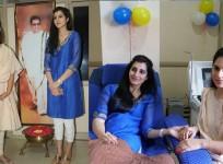 Upasana Kamineni with Nara Brahmani at blood donation camp