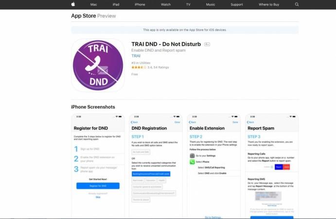 TRAI DND-Do Not Disturb now available on Apple App Store Apple, TRAI, DND, iOS App, Do Not Disturb, App Store