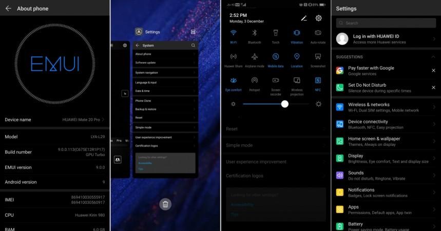 Huawei Mate 20 Pro has the best version of EMUI Huawei Mate 20 Pro has the best version of EMUI