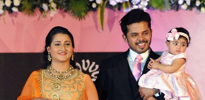 Sreesanth with wife Bhuvneshwari and daughter Sreesanth with wife Bhuvneshwari and daughter