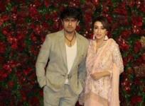 Sonu Nigam and his wife at Deepika Padukone's reception