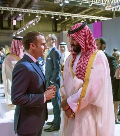 A handout picture provided by the Saudi Royal Palace on November 30, 2018, shows Saudi Crown Prince Mohammed bin Salman (R) meeting with French President Emmanuel Macron in Buenos Aires during the G20 Leaders' Summit. Macron Salman