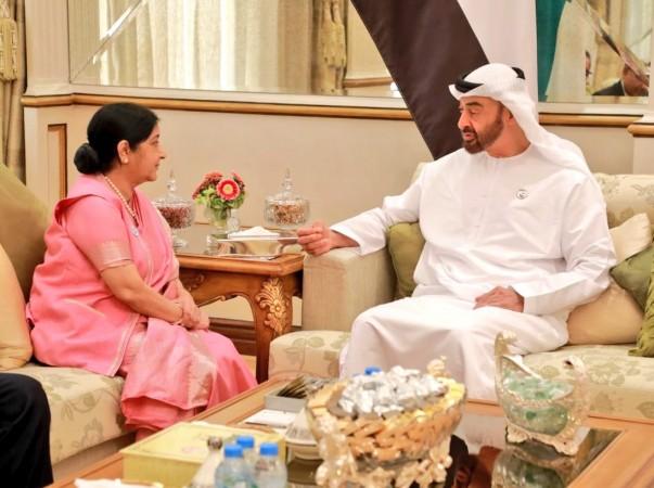 Sushma swaraj meets Abu Dhabi Crown Prince HH Sheikh Mohammed bin Zayed Al Nahyan