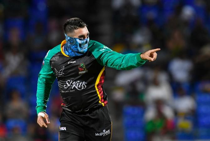 Shamsi pulled out his mask celebration for the first time in the CPL Shamsi