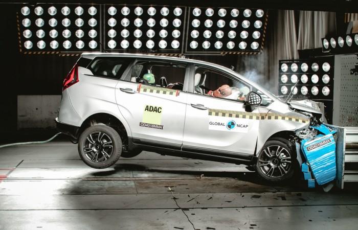 Mahindra Marazzo during Global NCAP crash test Mahindra Marazzo crash test