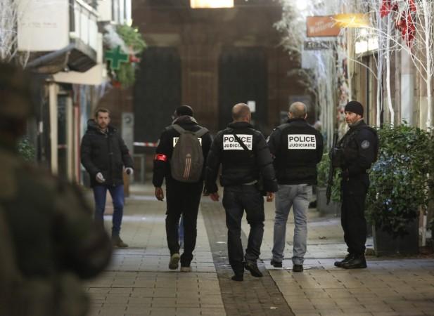 STRASBOURG (FRANCE), Dec. 11, 2018 (Xinhua) -- Police investigate near the scene of a shooting in the center of Strasbourg, France, on Dec. 11, 2018. At least two people were killed and eleven wounded in a shooting near a Christmas market in the French city of Strasbourg on Tuesday evening, local media reported. (Xinhua/Ye Pingfan/IANS) Police investigate near the scene of a shooting in the center of Strasbourg, France, on Dec. 11, 2018.