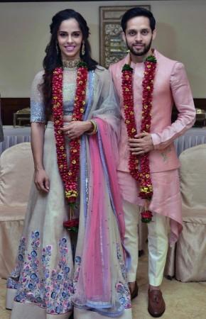 Saina Nehwal with her recently married husband Parupalli Kashyap Saina Nehwal
