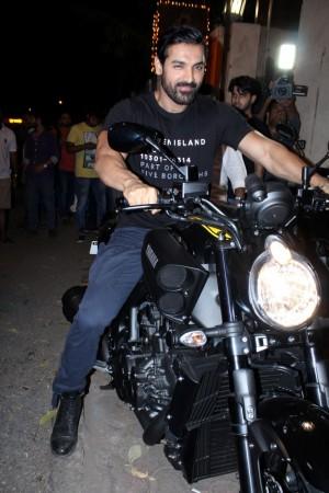 John Abraham with Yamaha VMax John Abraham with Yamaha VMax