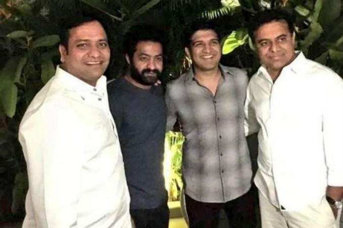 Actor Jr NTR with TRS leader KTR Actor Jr NTR with TRS leader KTR