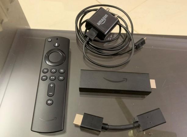 Amazon Fire TV Stick 4K package contents. Amazon, Fire TV Stick 4K, review, remote, Alexa, Echo smart speaker