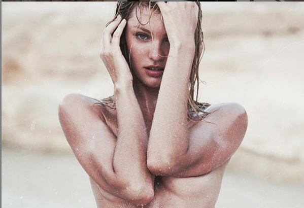 Candice Swanepoel shows her athletic physique for Victoria's