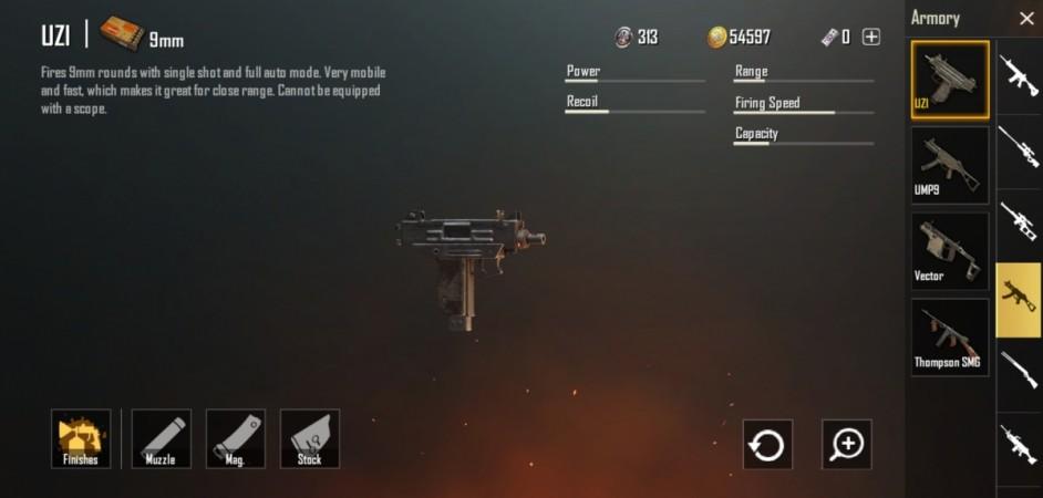 PUBG Mobile guns: UZI SMG PUBG Mobile best guns: