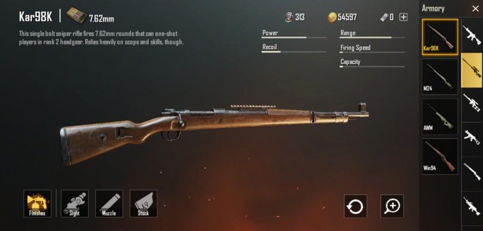 PUBG Mobile guns: Kar98 (7.62mm) sniper rifle PUBG Mobile best guns: Kar98 (7.62mm) sniper rifle