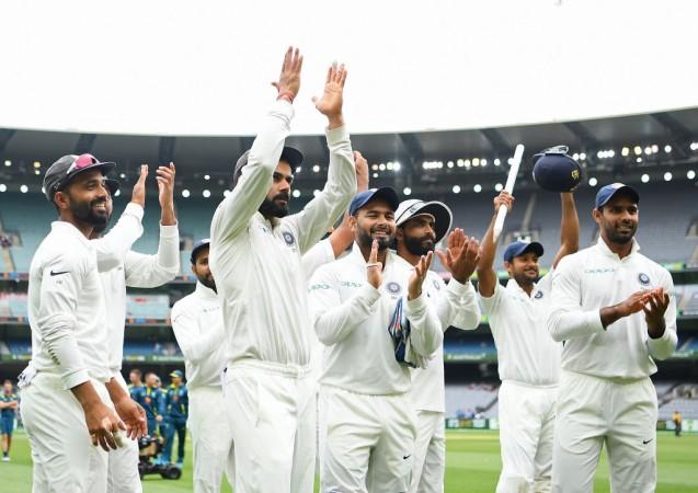 Team India after their historic win at Melbourne. Virat Kohli India Cricket Team