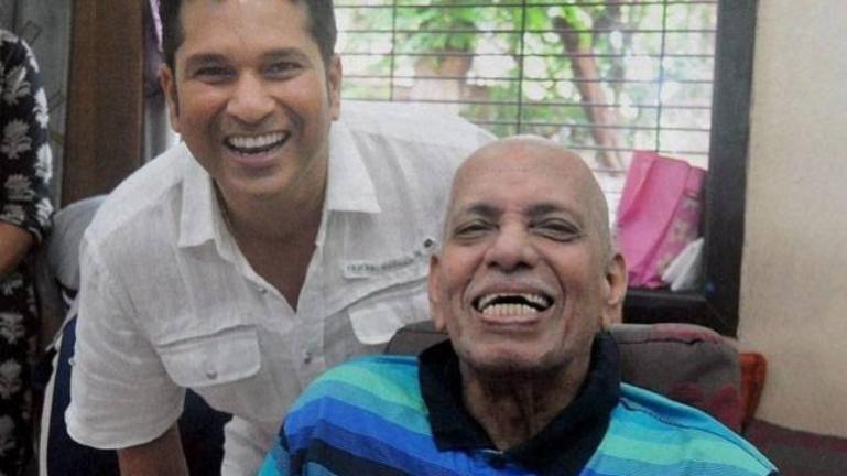 Ramakant Achrekar with Sachin Tendulkar Ramakant Achrekar