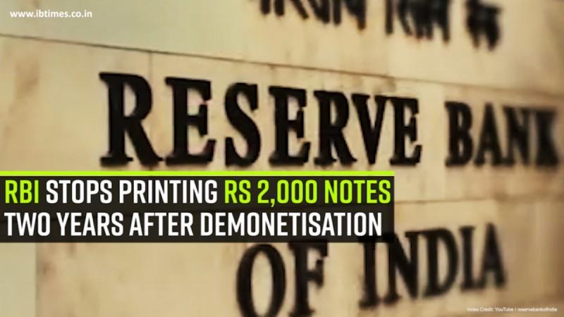 RBI stops printing Rs 2,000 notes two years after demonetisation