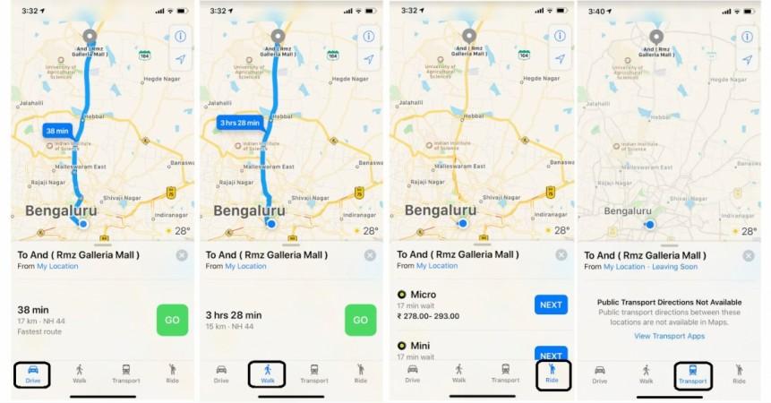 Apple Maps on iPhone in India Apple Maps, navigation, turn-by-turn guide, India,