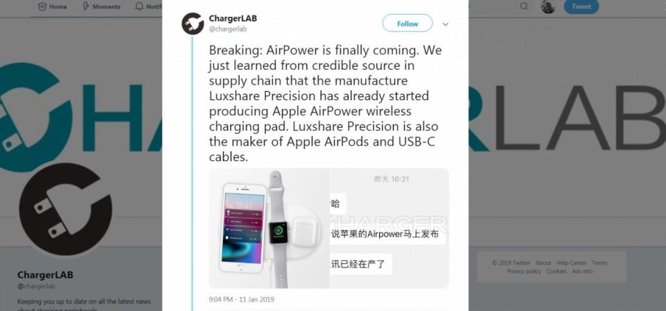 Apple AirPower wireless charging mat is now under production in China ChargerLAB, Apple, AirPower, wireless charger, launch