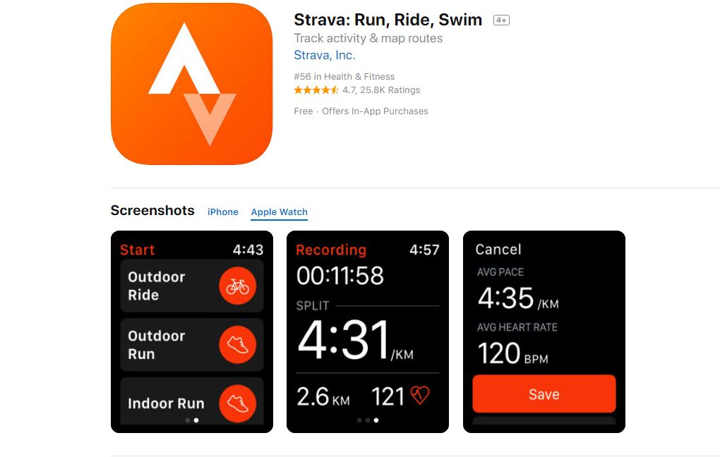 Apple watch hot sale swim strava