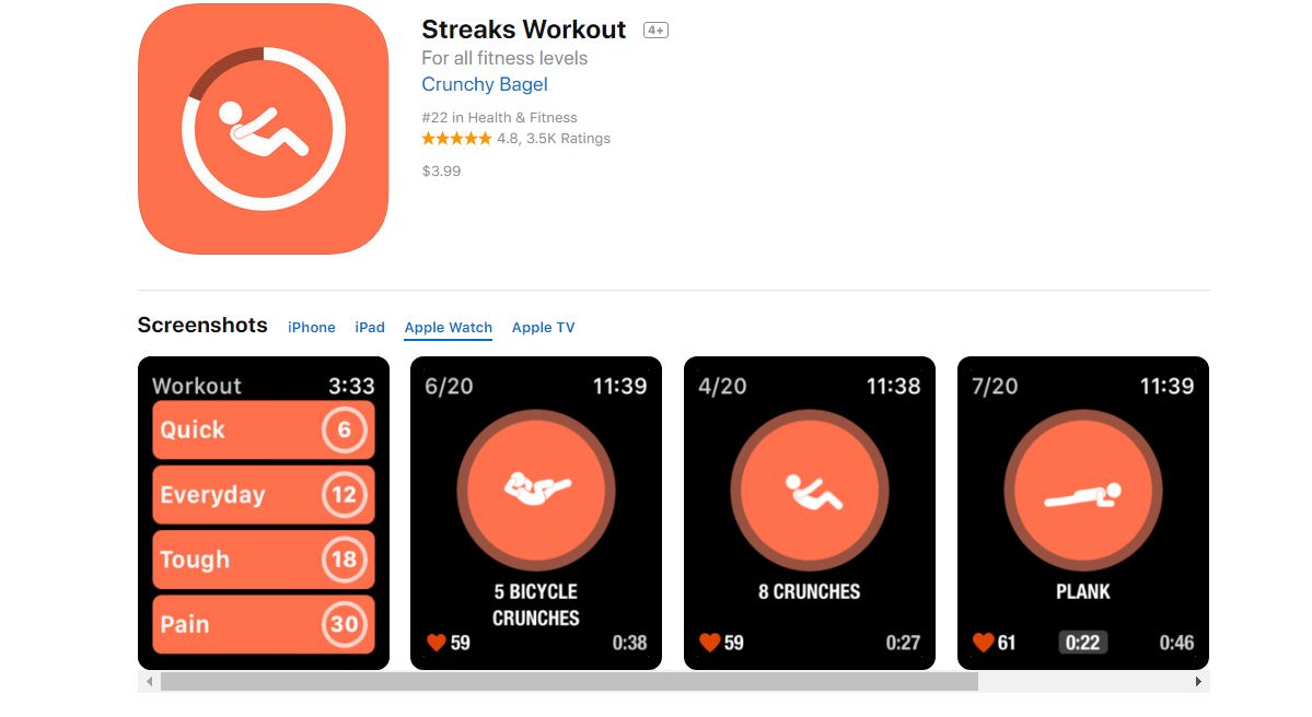 Streaks workout apple online watch