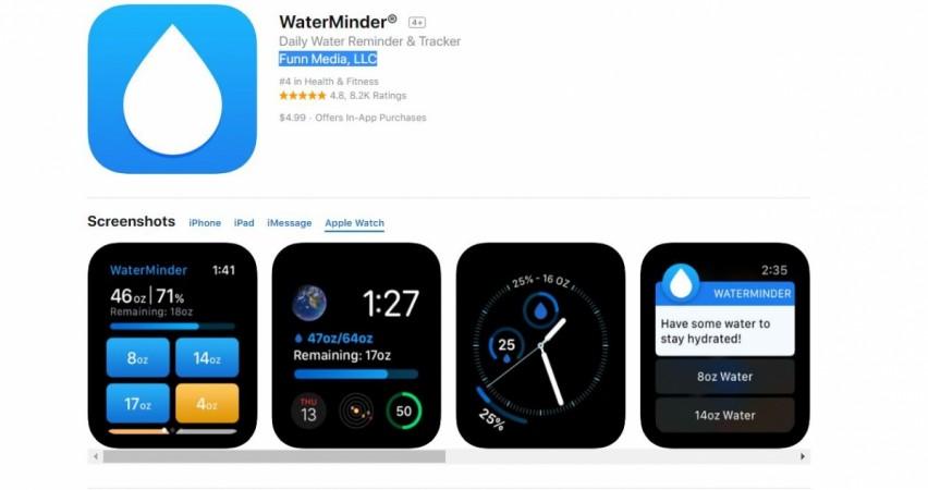 WaterMinder Apple Watch app Apple, Watch, WaterMinder