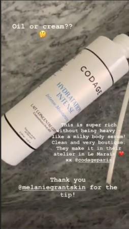 The bottle of the moisturiser, made from VB's blood. Victoria Beckham's moisturiser