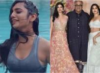 Priya Prakash Varrier, Boney Kapoor with daughters Janhvi and Khushi