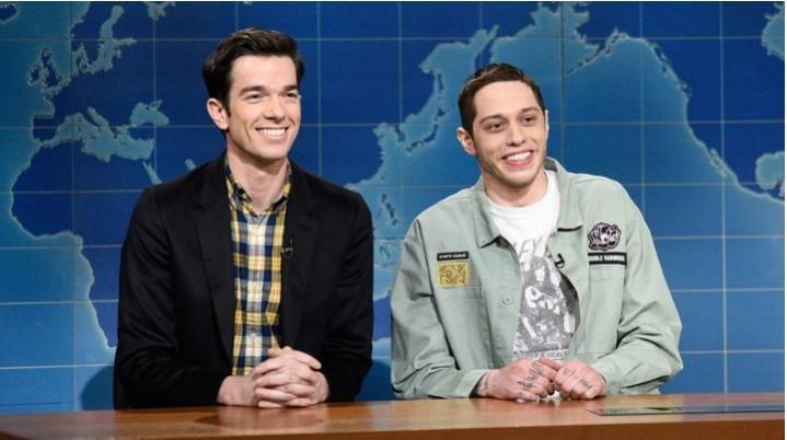 John Mulaney and Pete Davidson on the sets of Saturday Nigh Live John Mulaney and Pete Davidson