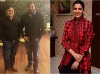 Producer Allu Aravind, Megastar Chiranjeevi and actress Samantha Akkineni