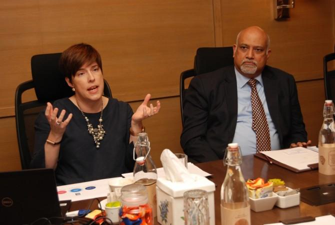 Caroline Gorski, Group Director of R2 Data Labs, and Kishore Jayaraman, President, Rolls-Royce – India & South Asia, in Bengaluru on January 30, 2019. Caroline Gorski, Group Director of R2 Data Labs, and Kishore Jayaraman, President, Rolls-Royce – India & South Asia, in Bengaluru on January 30, 2019.