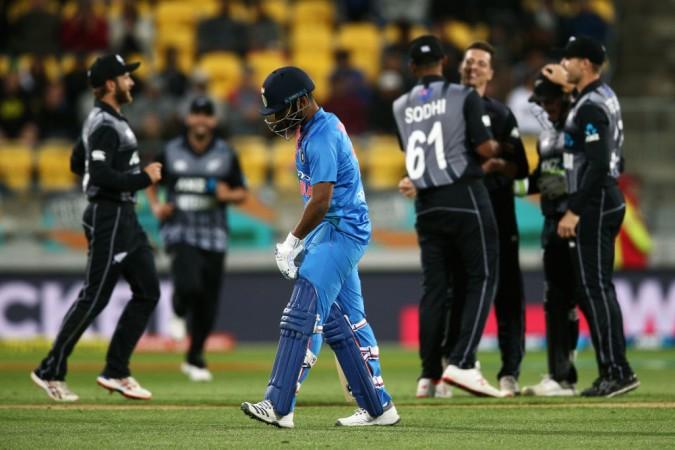 Rishabh Pant walks off after being dismissed in the first T20I. Rishabh Pant