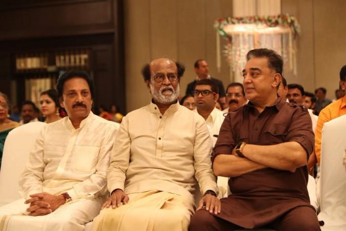 Kamal Haasan at Rajini's Daughter Marriage Reception. Kamal Haasan at Soundarya Rajinikanth's Wedding with Vishagan