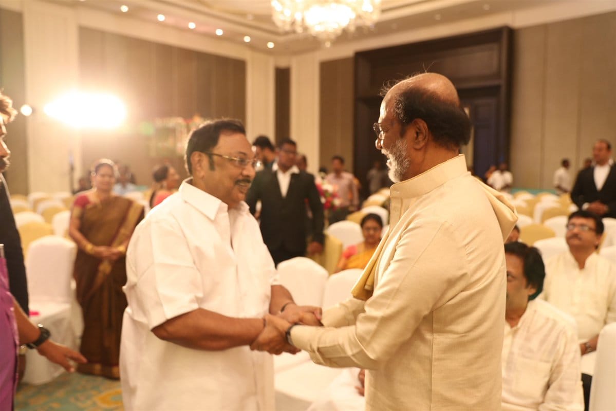 MK Alagiri at Rajini's Daughter Marriage Reception. MK Alagiri at Soundarya Rajinikanth's Wedding with Vishagan