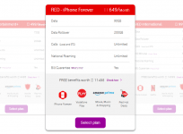 Vodafone Red iPhone Forever postpaid plan
