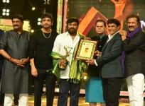Balakrishna and Chiranjeevi at TSR TV9 Film Awards 2019