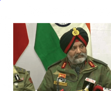 15 Corps Commander Lt Gen KJS Dhillon was speaking during a press briefing in Srinagar. indian army