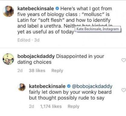The reply from Kate Beckinsale KB