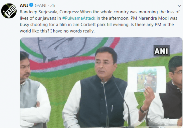 Congress party spokesperson Randeep Surjewala addresses a press meet on Thursday. Randeep Surjewala