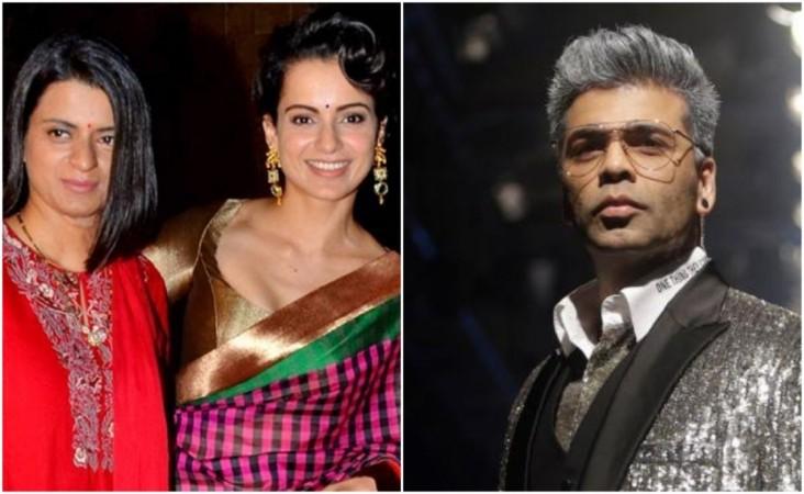 Kangana Ranaut's sister Rangoli attacked Karan Johar Kangana Ranaut's sister Rangoli attacked Karan Johar