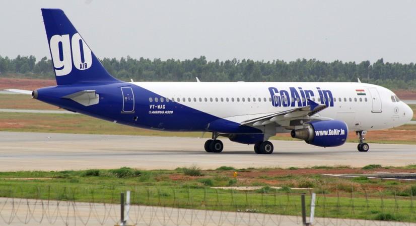 An Airbus A320 aircraft of budget airline Go Air. Go Air Airbus A320