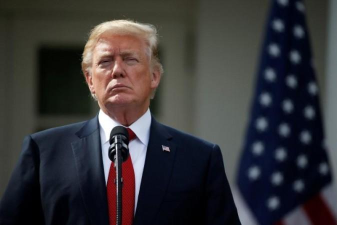 US President Donald Trump is seen during a news conference after Trump's summit with North Korean leader Kim Jong Un in Vietnam. Donald Trump