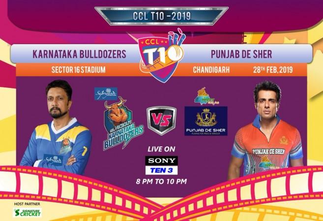 Karnataka Bulldozers take on Punjab De Sher. Celebrity Cricket League (CCL 2019)