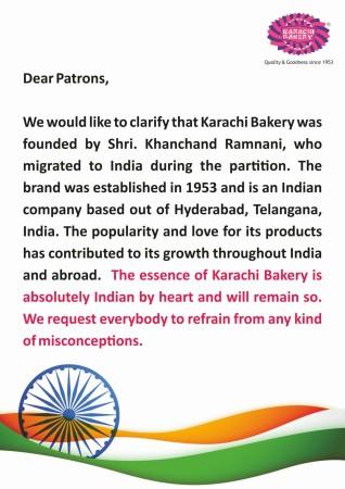 karachi bakery statement