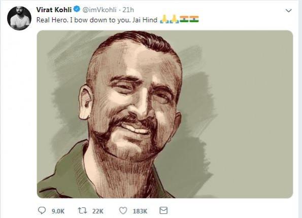 Virat Kohli Abhinandan Varthaman
