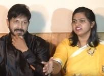 Kaushal Manda with his wife Neelima in the press meet