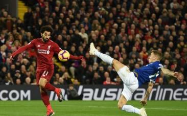 Mo Salah Lucas Digne Liverpool Everton