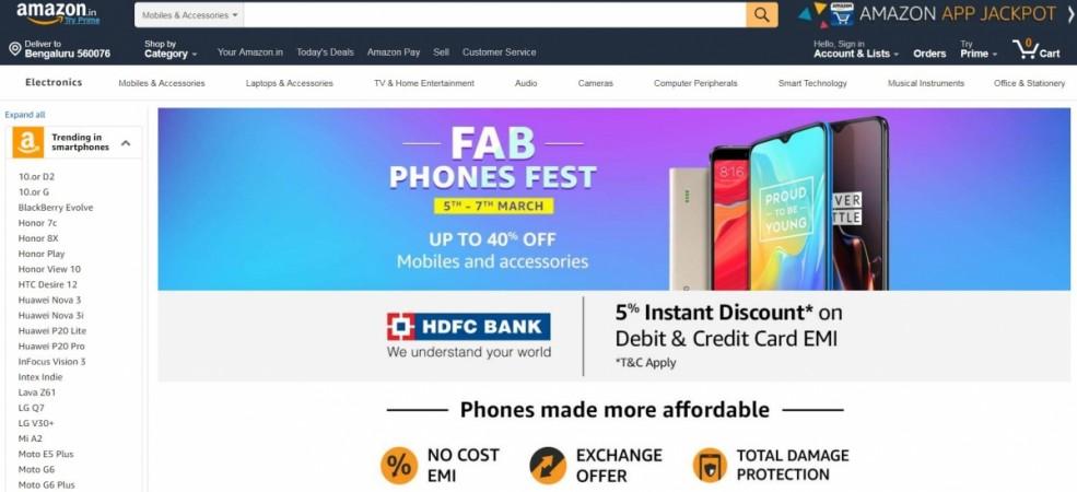 Amazon's Fab Phones Fest will conclude on March 7 2019. Amazon, Fab Phones Fest,India